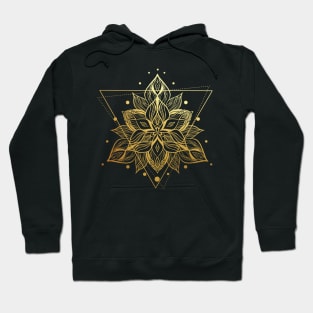 gold flower triangle mandala Hoodie